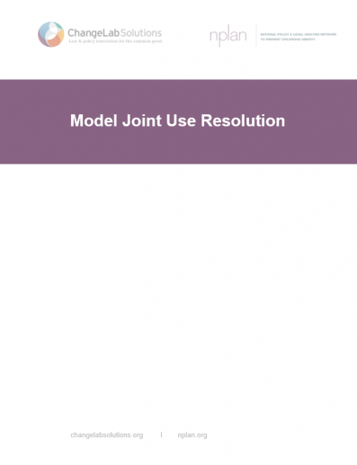 Model Joint Use Resolution