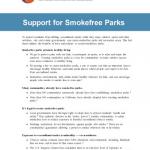 Support for Smokefree Parks Cover