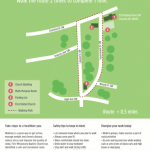 A bilingual handout that shows walking routes