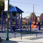 A large, colorful playground structure