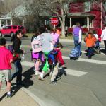 Students Crossing the Street