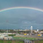 Rainbow over the city of Davis, CA