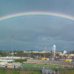 Rainbow over the city of Davis, CA