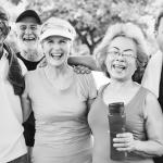 Active senior group laughing