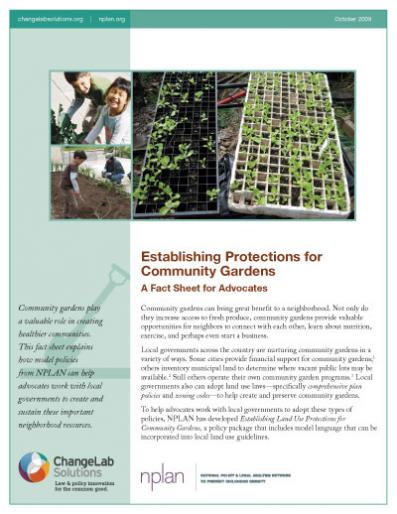 Establishing Protections for Community Gardens Cover