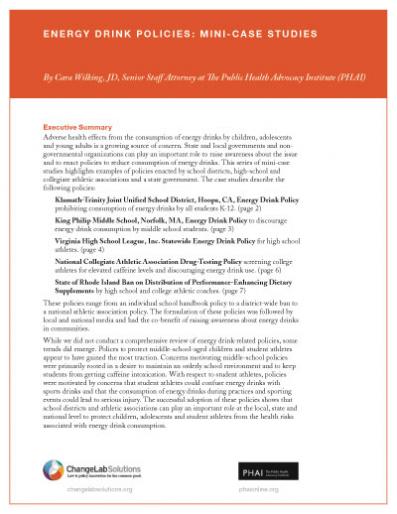 Energy Drink Policies Cover