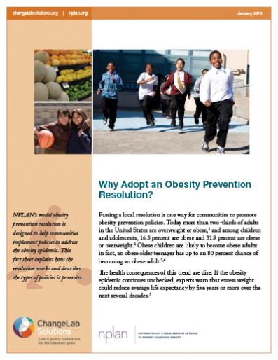 Why Adopt an Obesity Prevention Resolution? Cover
