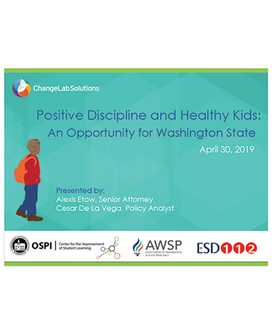 WA State Schools Webinar - Positive Discipline and Healthy Kids