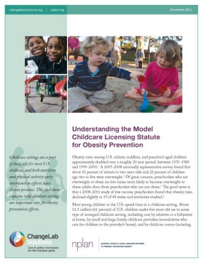 Understanding the Model Childcare Licensing Statute for Obesity Prevention