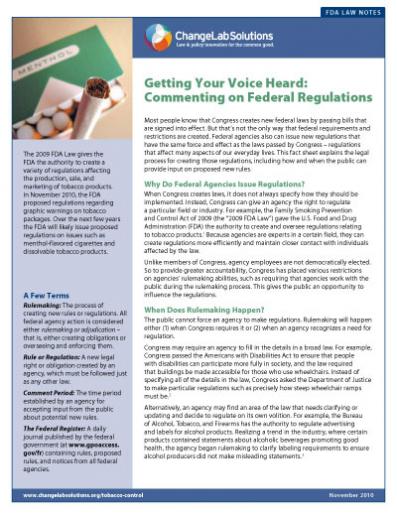 Getting Your Voice Heard: Commenting on Federal Regulations