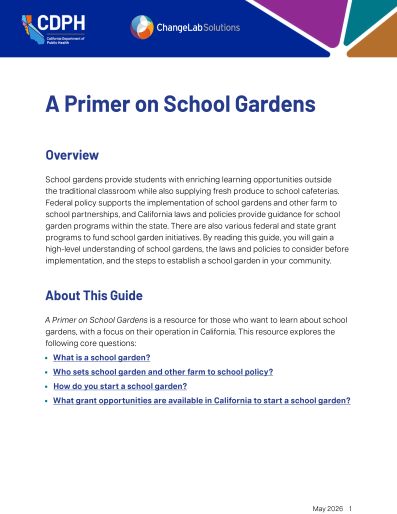 A Primer on School Gardens Cover