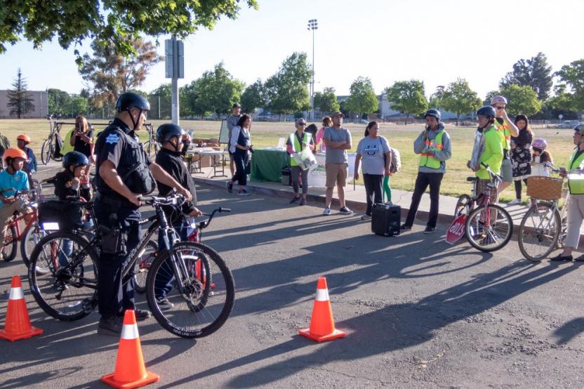 Fresno residents gathering for a group ride