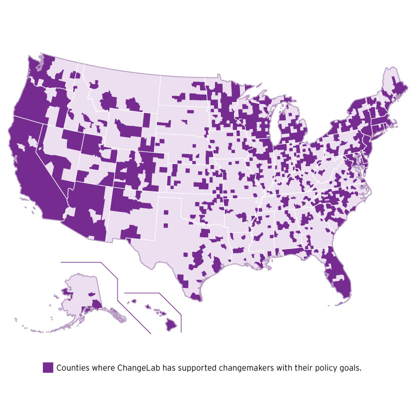 Map of US with areas shaded in purple